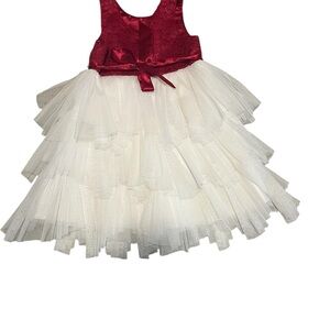 American Princess Red and White Formal Kids Dress